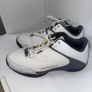 Air Jordan Team Strong Low Men's Sneakers White Grey Blue Size 12 Pre-Owned